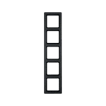 Рамка 5-местная, BERKER Q.1, цвет: антрацитовый, бархатный лак | арт. 10156086 | Berker  