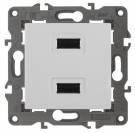 14-4110-01 ЭРА Устройство зарядное USB, 230В/5В-2100мА, IP20, Эра Elegance, белый (6/60/1920) | арт. Б0034358 | ЭРА  