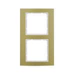 Рамка 2-местная, B.3,  аланодированный Алюминий цвет: золотой /полярная белизна, матовый | арт. 10123046 | Berker  