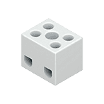 Клеммная колодка, 2x1-6 мм², фарфор, цвет белый, с монтажным отверстием | арт. 117.G | Kleinhuis  
