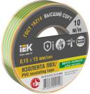 Изолента 0,15х15мм желто-зеленая 10м IEK | арт. EX-IZ10-C15-15-10-K52 |   